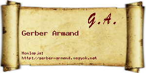 Gerber Armand névjegykártya